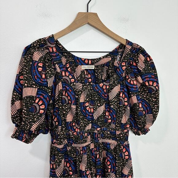 Ulla Johnson Juniper Dress Midi Floral Puff-Sleeve Cotton size 0 bohemian - Picture 4 of 10